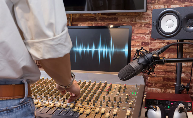 Audio Producer working on sound bridge