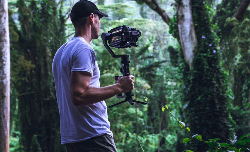 videographer captures outdoor footage