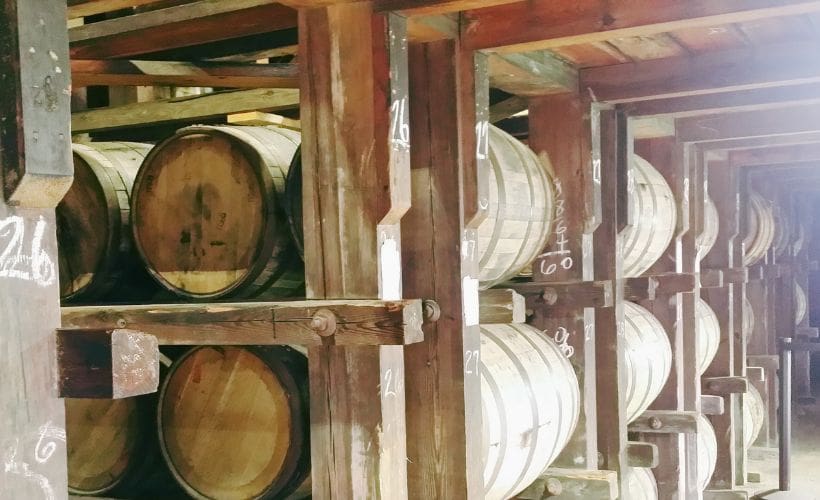 barrels inside Stitzel Weller distillery